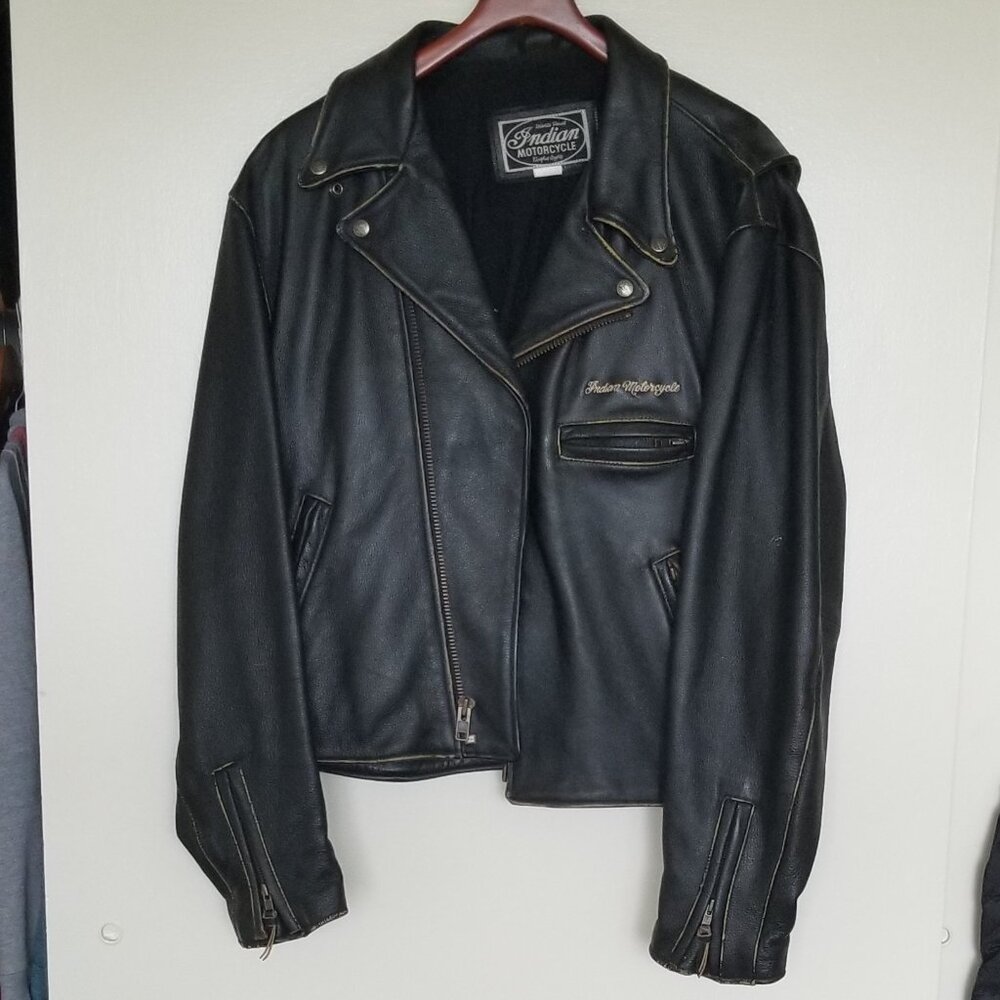 Vintage Indian motorcycle leather jacket